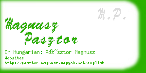 magnusz pasztor business card